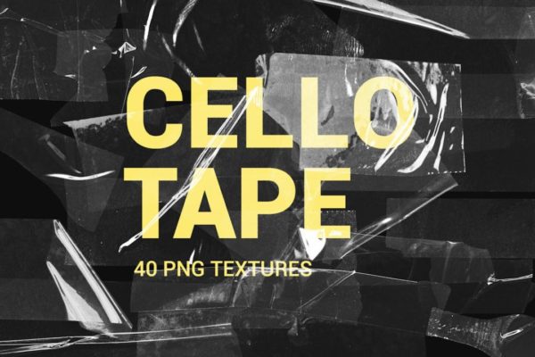 40款5K高清潮流褶皱透明塑料胶带纹理PNG免抠背景图片设计素材 Plastic Cello Tape Textures