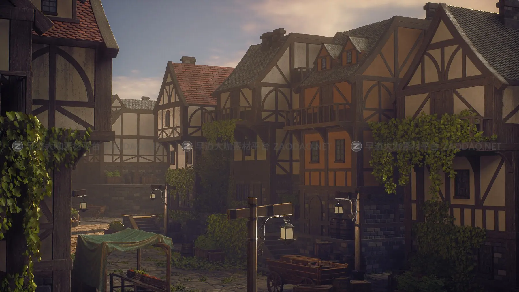 Blender/UE创建中世纪城镇场景3D建模材质贴图渲染视频教程 中英文字幕 Creating A Medieval Town Environment – Using Ue5 & Blender插图3