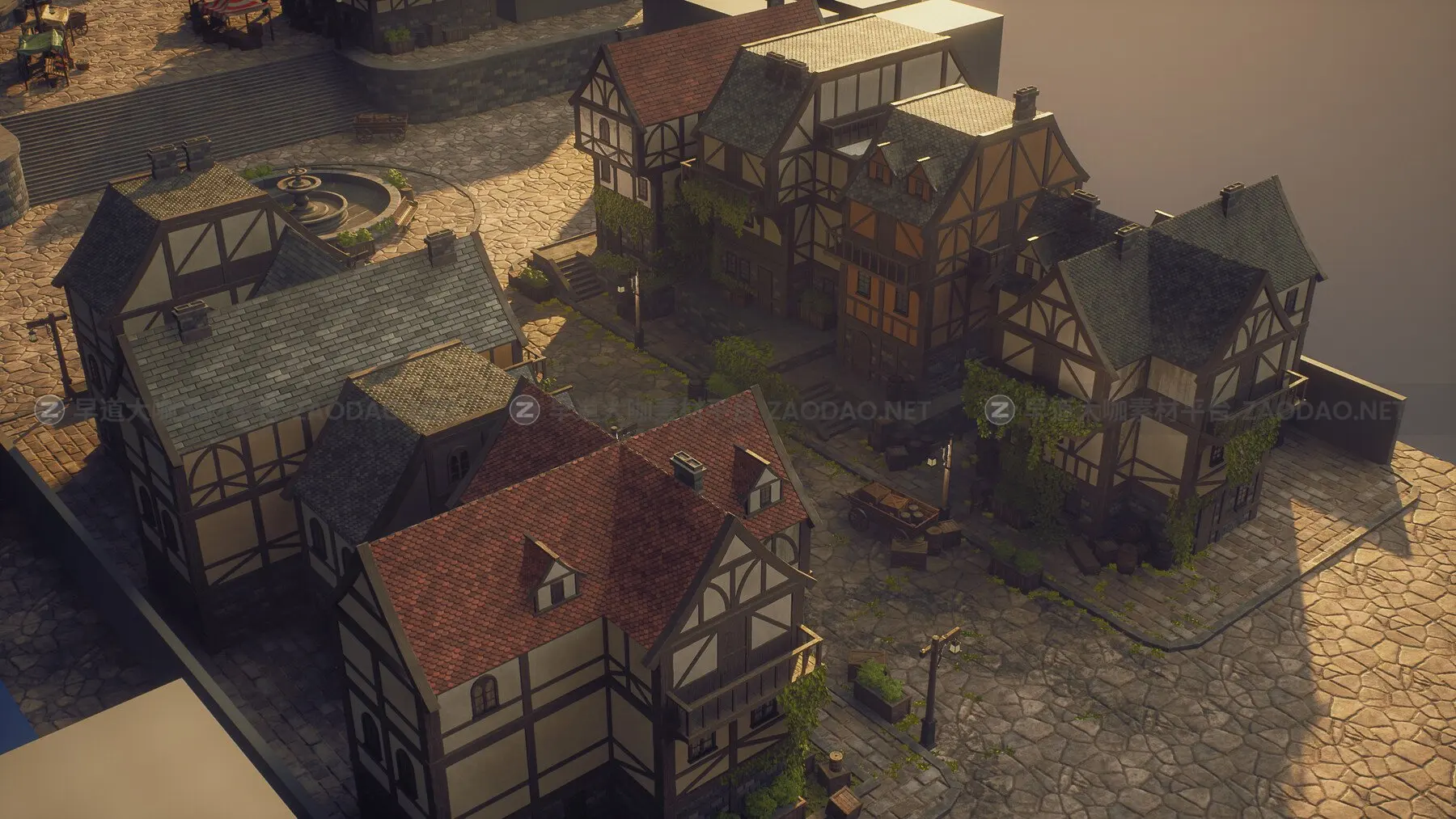Blender/UE创建中世纪城镇场景3D建模材质贴图渲染视频教程 中英文字幕 Creating A Medieval Town Environment – Using Ue5 & Blender插图4