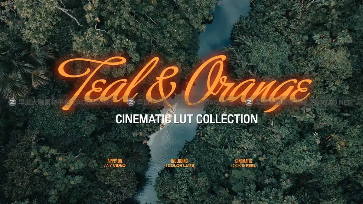 6款电影美学蓝绿色丛林户外摄影视频颜色分级调色LUTs预设 Teal And Orange LUTs插图