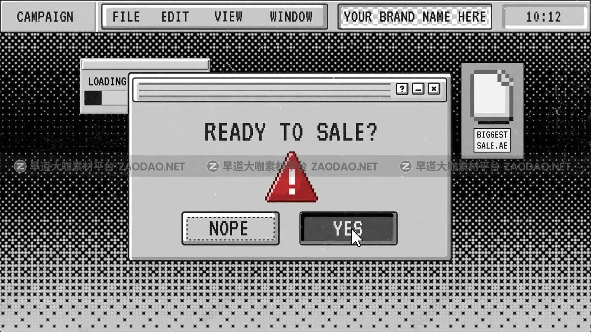 AE模板 复古故障风格Windows窗口弹窗品牌宣传片动画特效 Glitch Sale Promo插图