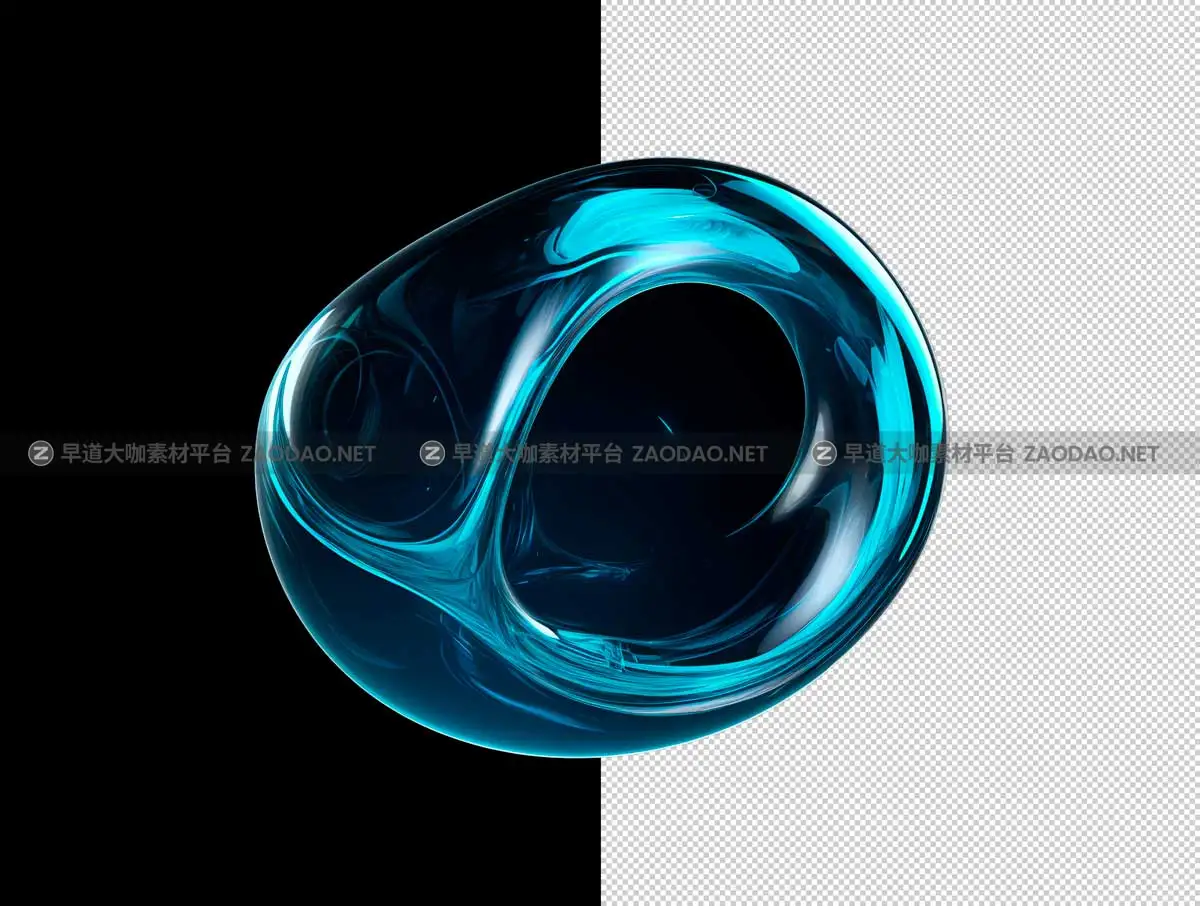 30款未来科幻圆形透明蓝色水晶玻璃抽象艺术图形Figma/PNG图片格式设计素材 Polarix插图3