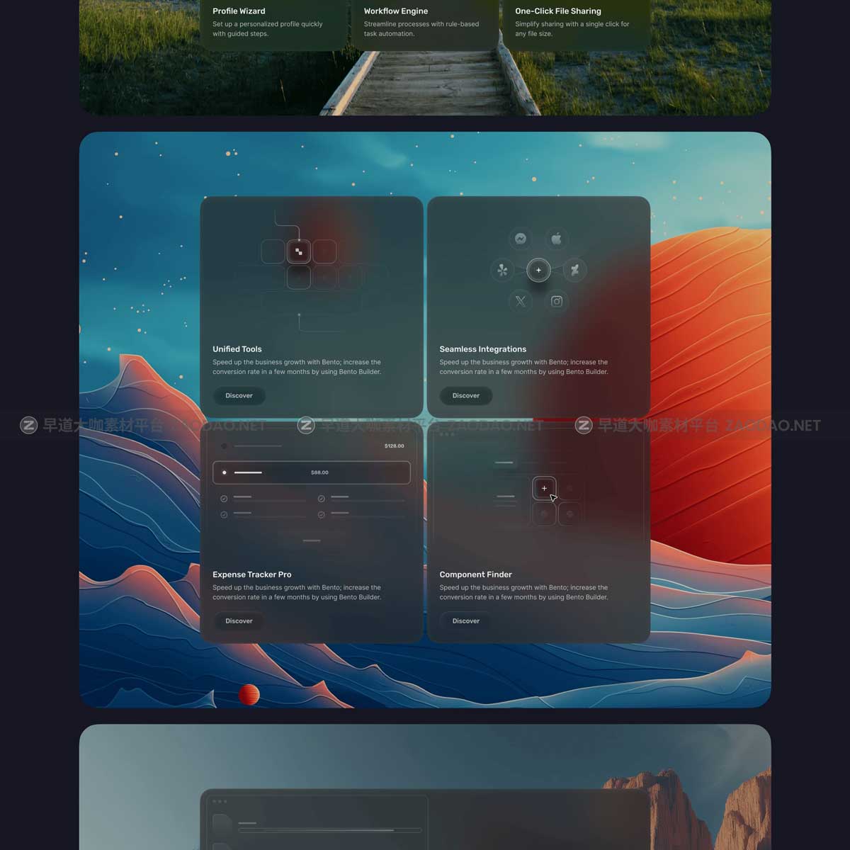 高级网站登录页面APP应用程序设计按钮插图卡片组件Framer素材套件 Bento Cards for Framer插图14