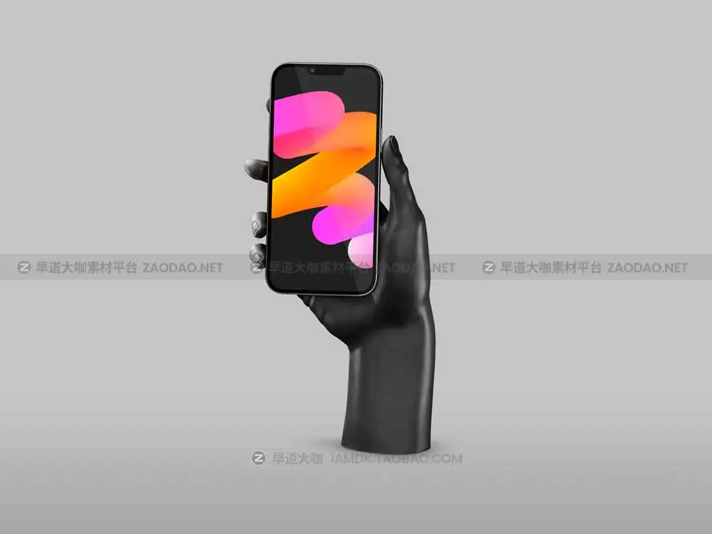 10款创意金属手持苹果iPhone 13 Pro手机UI设计作品演示效果图PS贴图样机模板 Marble Hand with iPhone 13 Pro插图14