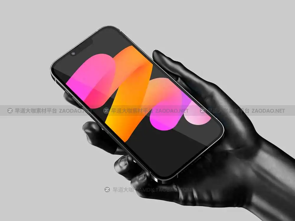 10款创意金属手持苹果iPhone 13 Pro手机UI设计作品演示效果图PS贴图样机模板 Marble Hand with iPhone 13 Pro插图13
