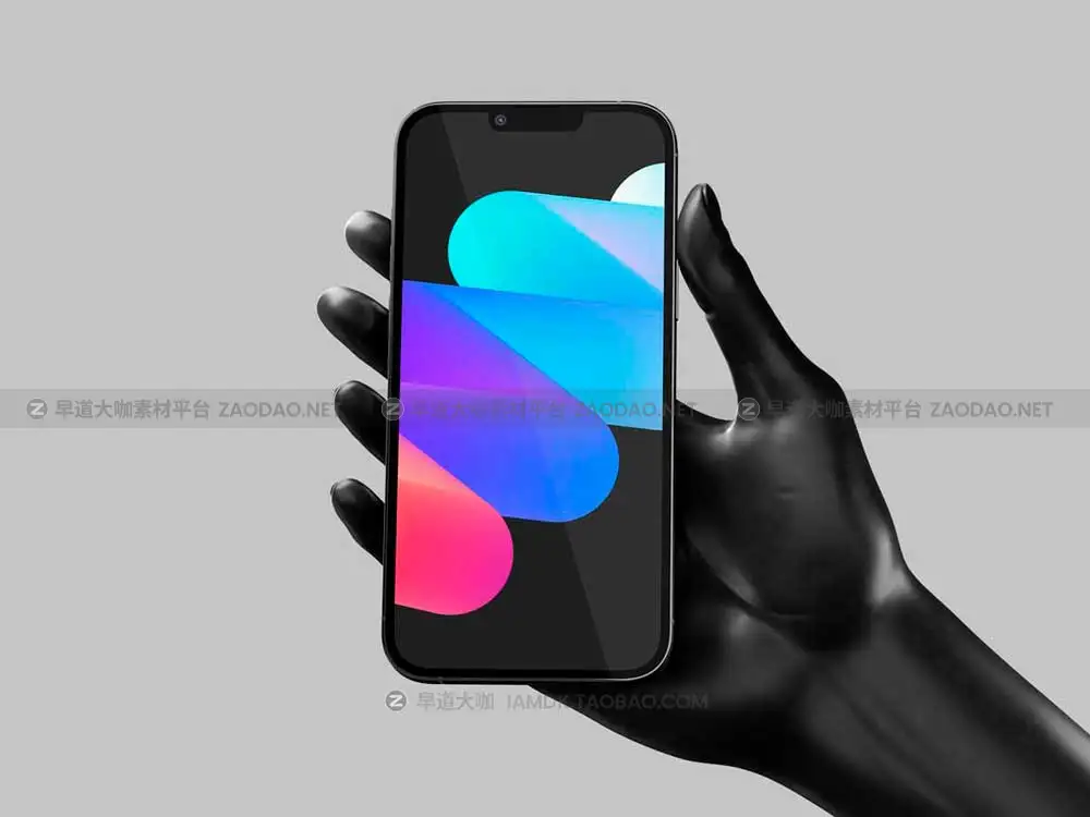 10款创意金属手持苹果iPhone 13 Pro手机UI设计作品演示效果图PS贴图样机模板 Marble Hand with iPhone 13 Pro插图12
