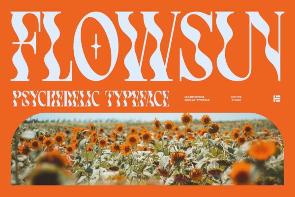 时尚品牌杂志海报设计迷幻衬线英文字体安装包 Flowsun Psychchedelic Serif Font