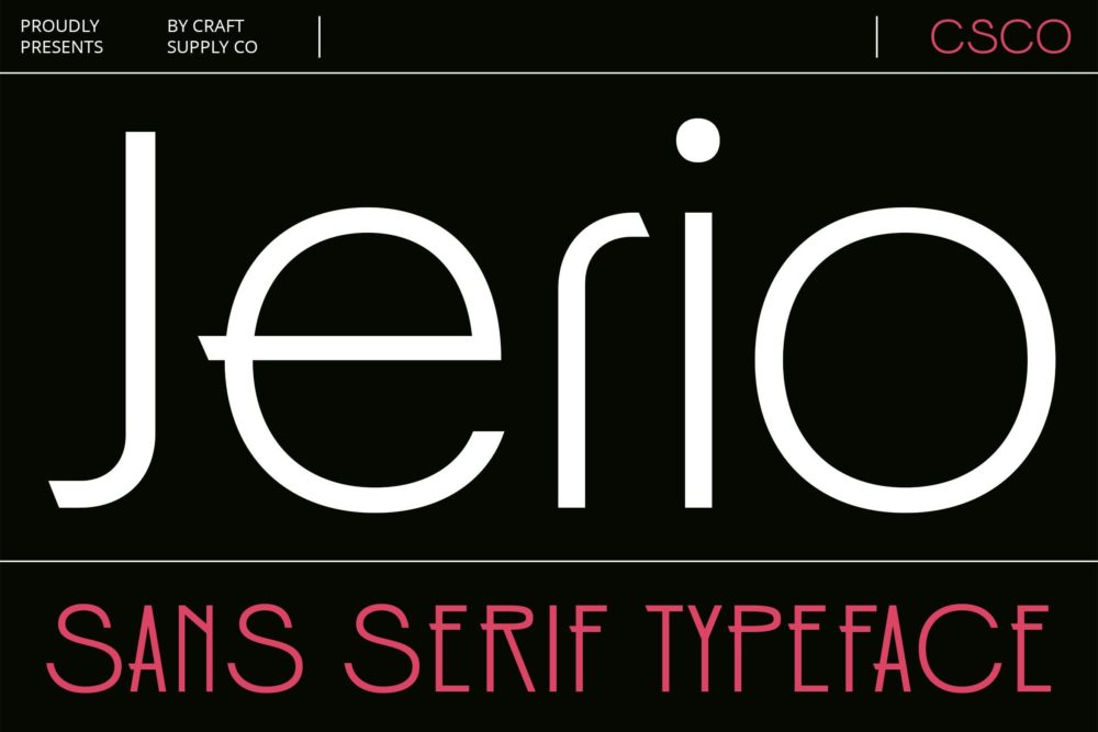 现代时尚品牌海报徽标设计无衬线英文字体安装包 Jerio – Modern Sans Serif插图 现代时尚品牌海报徽标设计无衬线英文字体安装包 Jerio – Modern Sans Serif插图