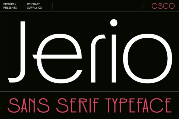 现代时尚品牌海报徽标设计无衬线英文字体安装包 Jerio – Modern Sans Serif
