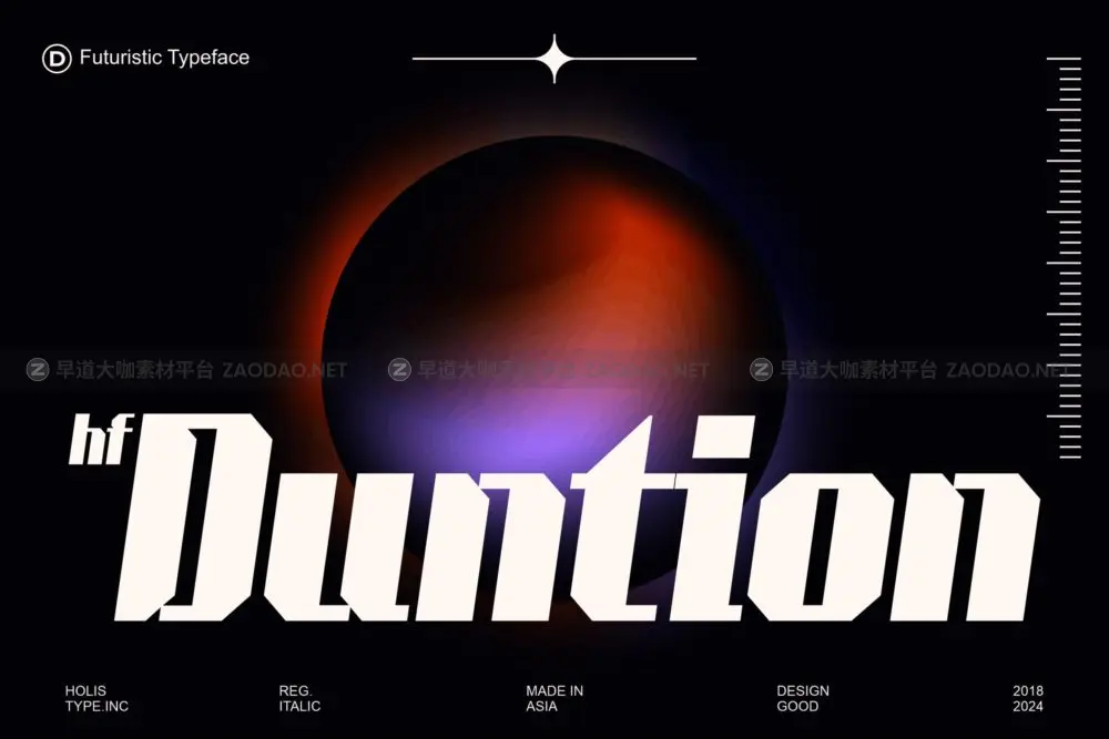 未来派现代杂志海报徽标设计无衬线英文字体安装包 HF Duntion Futuristic插图