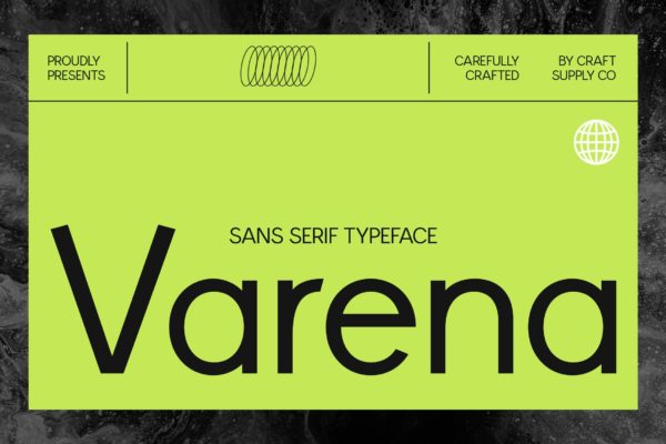 现代时尚品牌海报徽标设计无衬线英文字体安装包 Varena – Sans Serif Typeface