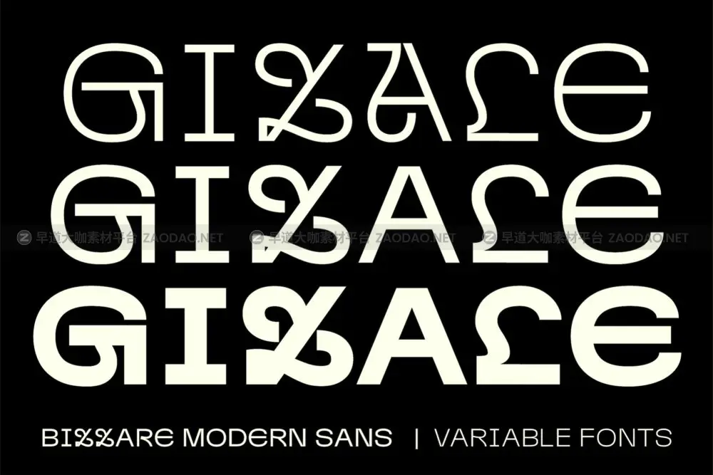 现代创意杂志海报徽标设计无衬线英文字体安装包 Gizale插图