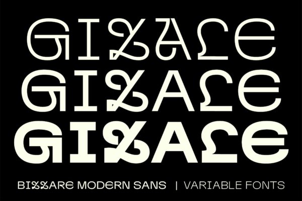 现代创意杂志海报徽标设计无衬线英文字体安装包 Gizale
