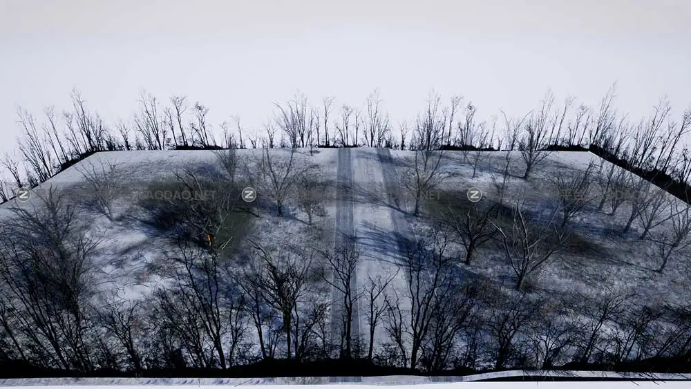 UE素材 暗黑风格灌木丛沼泽地场景3D模型设计素材 Unreal Engine – Bleak Winter Park插图10
