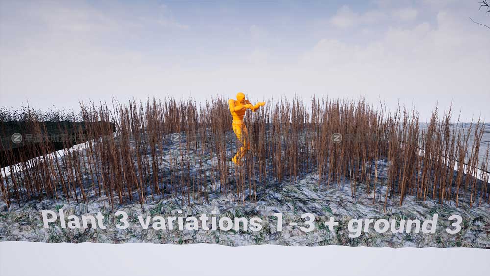 UE素材 暗黑风格灌木丛沼泽地场景3D模型设计素材 Unreal Engine – Bleak Winter Park插图17
