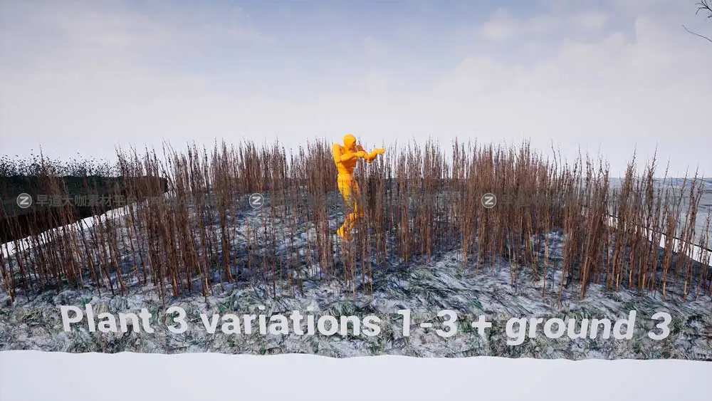 UE素材 暗黑风格灌木丛沼泽地场景3D模型设计素材 Unreal Engine – Bleak Winter Park插图17