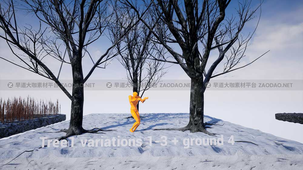 UE素材 暗黑风格灌木丛沼泽地场景3D模型设计素材 Unreal Engine – Bleak Winter Park插图16