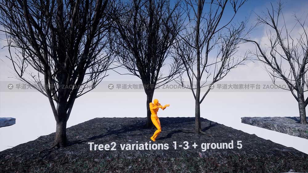 UE素材 暗黑风格灌木丛沼泽地场景3D模型设计素材 Unreal Engine – Bleak Winter Park插图15