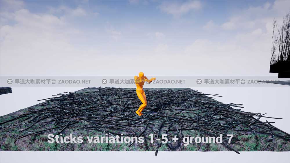 UE素材 暗黑风格灌木丛沼泽地场景3D模型设计素材 Unreal Engine – Bleak Winter Park插图13