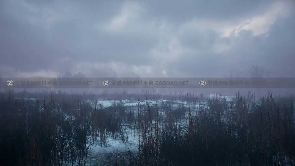 UE素材 暗黑风格灌木丛沼泽地场景3D模型设计素材 Unreal Engine – Bleak Winter Park插图8