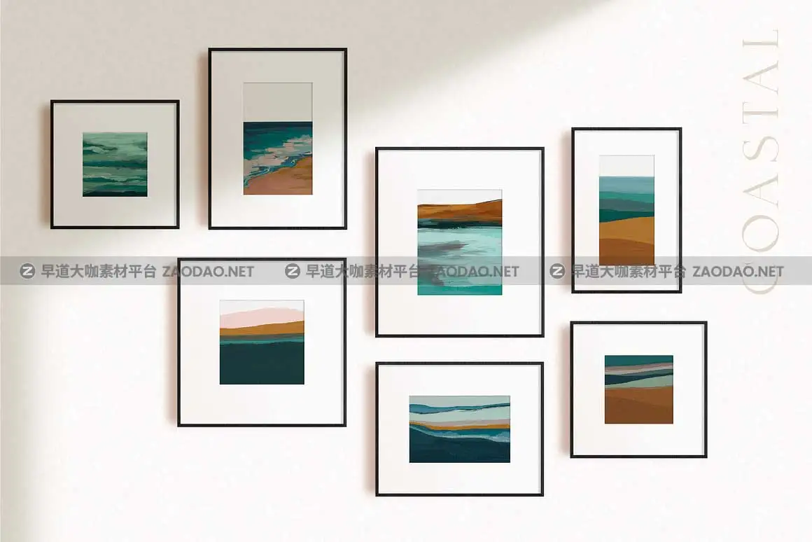 29款现代优雅4K高清海洋海岸天空手绘水彩海景画背景图片设计素材 Coastal – Gouache Seascapes插图7