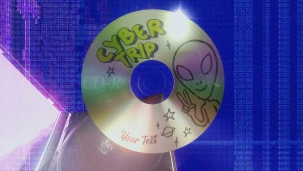 AE模板 复古Y2K风格CD说唱艺术视频短片标题动画特效 Cyber Trip Y2K Intro