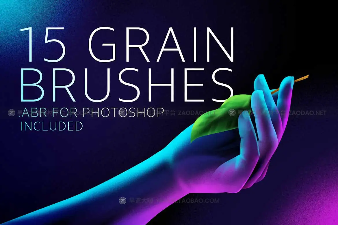 创意半色调颗粒纹理绘画笔触效果iPad Procreate&PS笔刷画笔设计素材 Grain artistic brushes for Procreate插图3