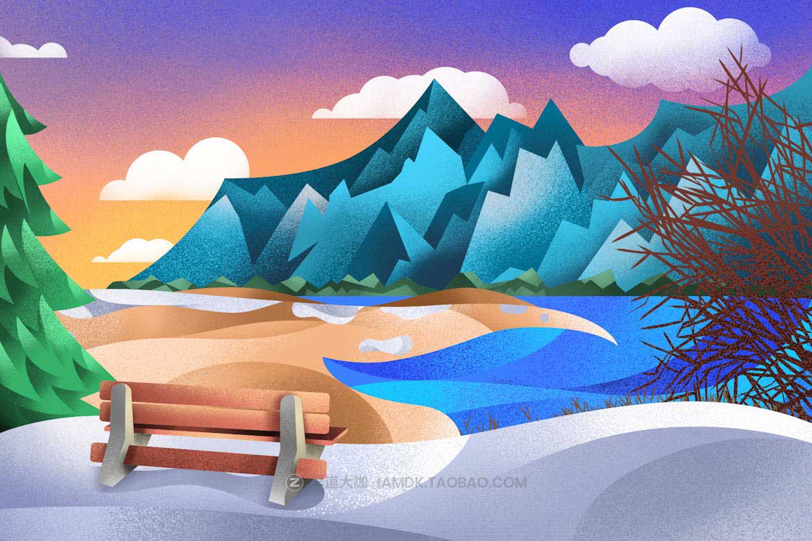 创意半色调颗粒纹理绘画笔触效果iPad Procreate&PS笔刷画笔设计素材 Grain artistic brushes for Procreate插图5