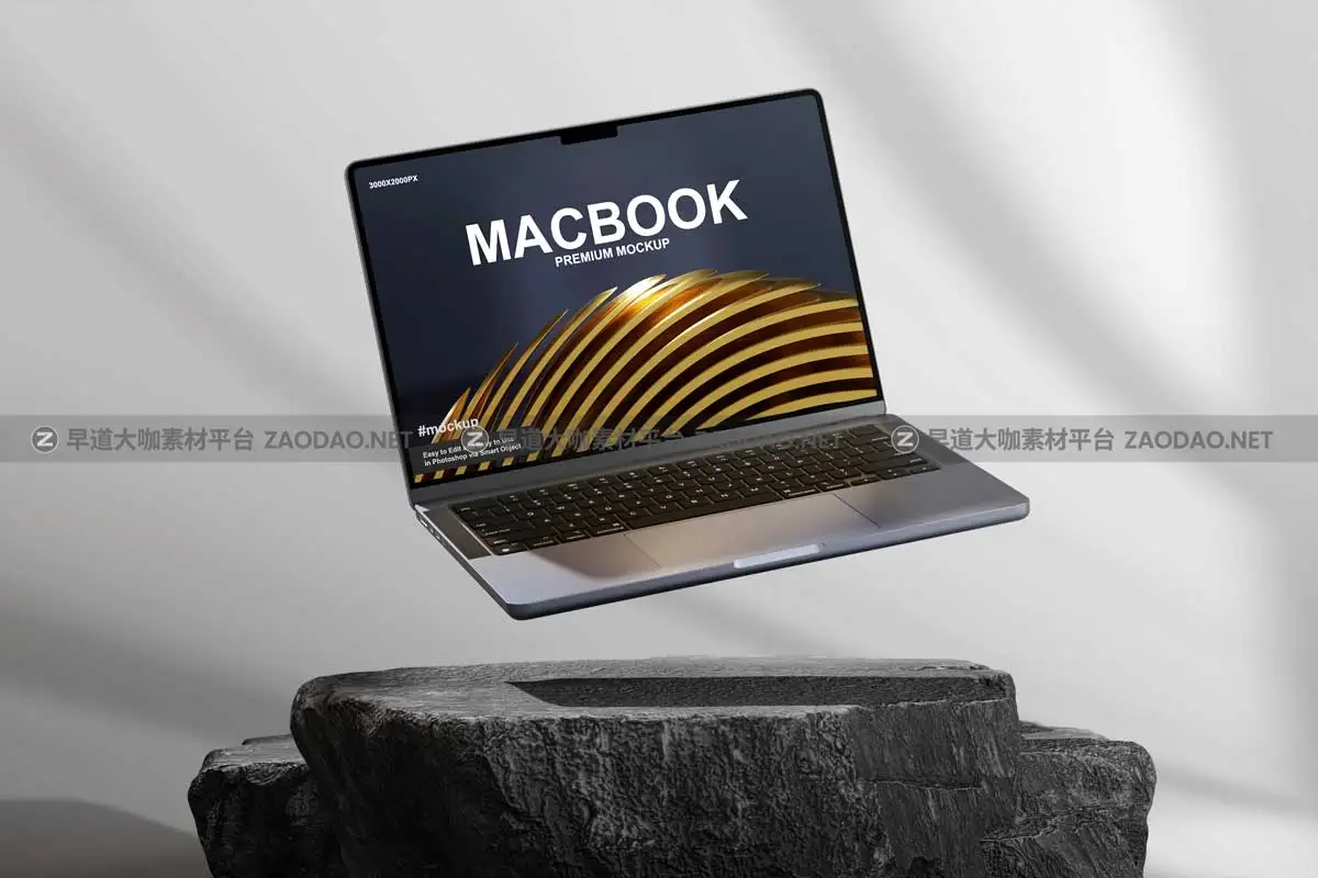 高级岩石背景苹果iPad平板iPhone手机MacBook笔记本电脑样机PSD模板素材 Multi-Device Mockup : Laptop, Phone, Tab插图3