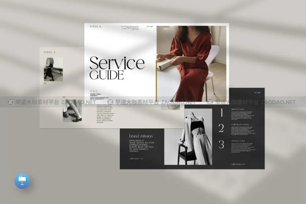 现代简约企业营销策划演示文稿设计keynote模板 Odila Service Guide keynote Template插图