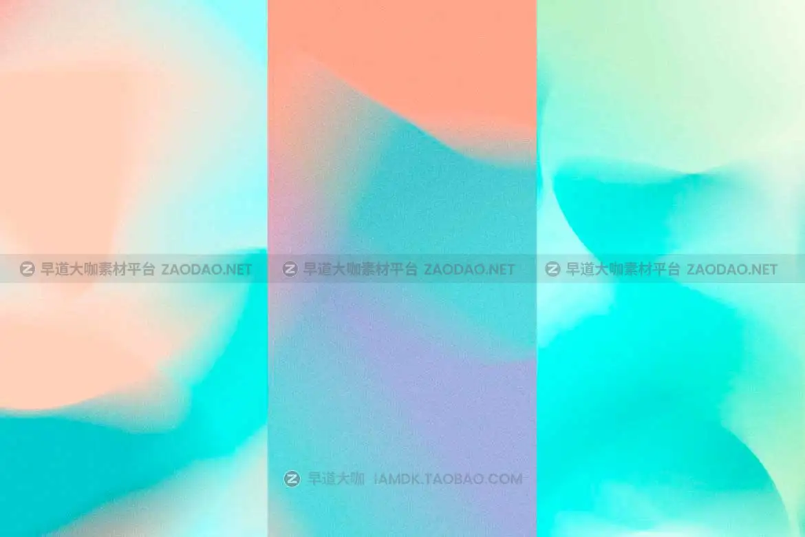 35款潮流柔和多彩渐变模糊颗粒纹理PNG/JPG格式海报包装背景图设计素材 Pastel color gradient collection插图9