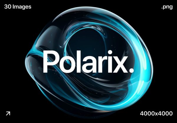 30款未来科幻圆形透明蓝色水晶玻璃抽象艺术图形Figma/PNG图片格式设计素材 Polarix