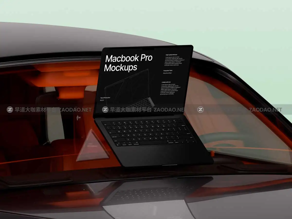 20款工业风网站界面UI设计苹果笔记本MacBook Pro演示效果图PS贴图样机模板 Macbook Pro Mockups: Automotive Edition插图24