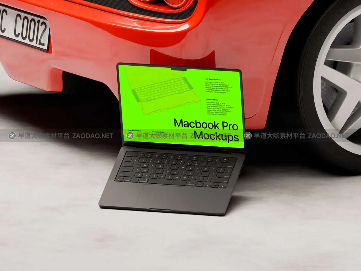 20款工业风网站界面UI设计苹果笔记本MacBook Pro演示效果图PS贴图样机模板 Macbook Pro Mockups: Automotive Edition插图19