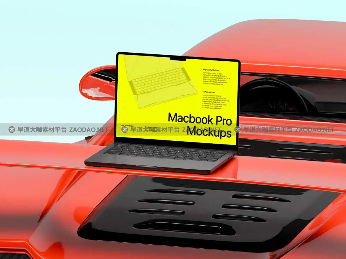 20款工业风网站界面UI设计苹果笔记本MacBook Pro演示效果图PS贴图样机模板 Macbook Pro Mockups: Automotive Edition插图18