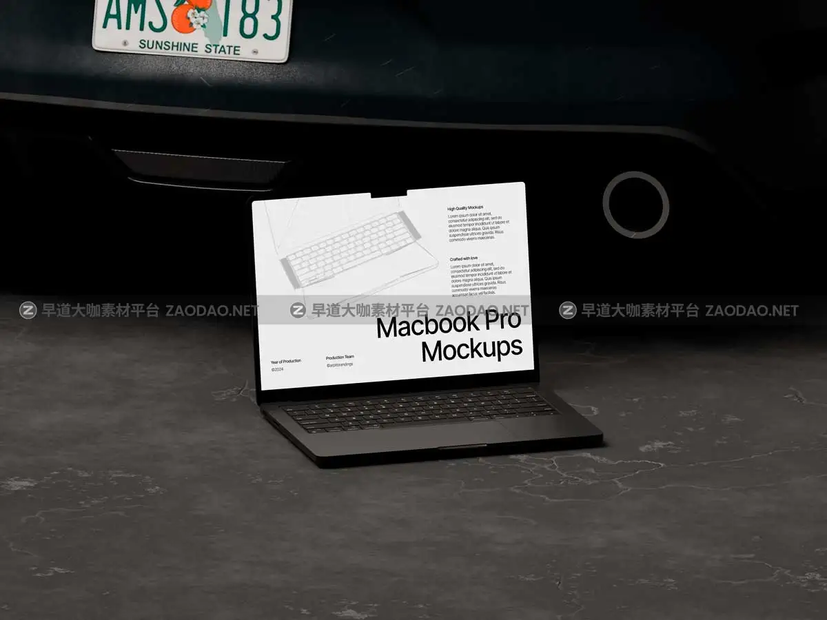 20款工业风网站界面UI设计苹果笔记本MacBook Pro演示效果图PS贴图样机模板 Macbook Pro Mockups: Automotive Edition插图17