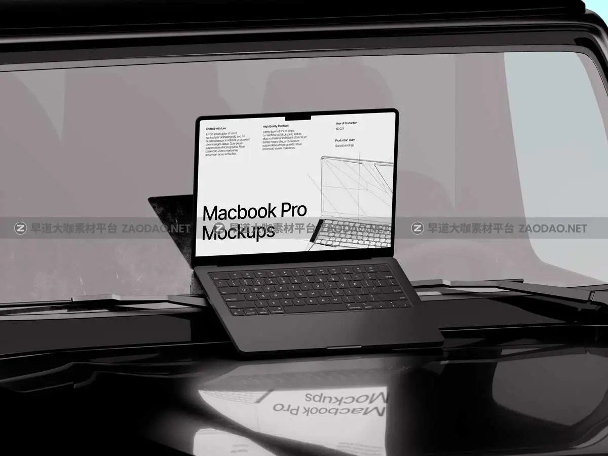 20款工业风网站界面UI设计苹果笔记本MacBook Pro演示效果图PS贴图样机模板 Macbook Pro Mockups: Automotive Edition插图16