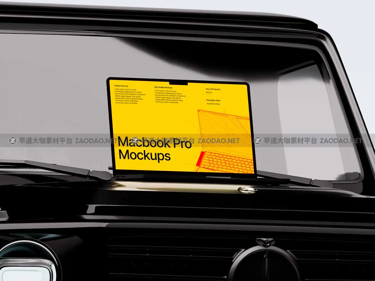 20款工业风网站界面UI设计苹果笔记本MacBook Pro演示效果图PS贴图样机模板 Macbook Pro Mockups: Automotive Edition插图15