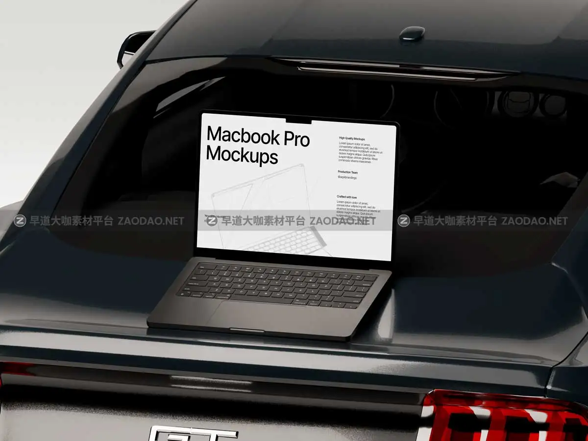20款工业风网站界面UI设计苹果笔记本MacBook Pro演示效果图PS贴图样机模板 Macbook Pro Mockups: Automotive Edition插图11