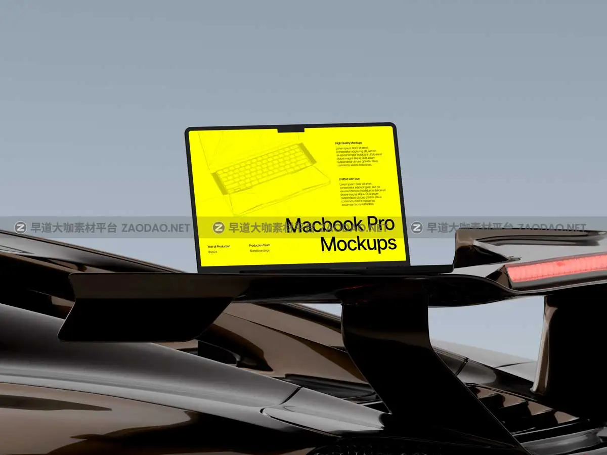 20款工业风网站界面UI设计苹果笔记本MacBook Pro演示效果图PS贴图样机模板 Macbook Pro Mockups: Automotive Edition插图9