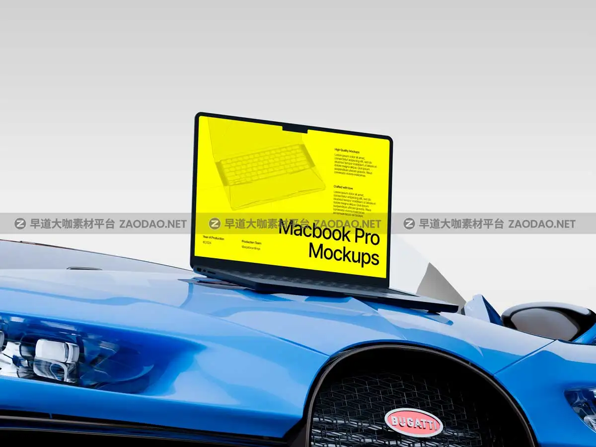 20款工业风网站界面UI设计苹果笔记本MacBook Pro演示效果图PS贴图样机模板 Macbook Pro Mockups: Automotive Edition插图7