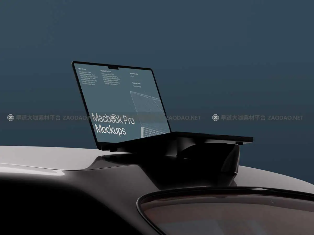 20款工业风网站界面UI设计苹果笔记本MacBook Pro演示效果图PS贴图样机模板 Macbook Pro Mockups: Automotive Edition插图6