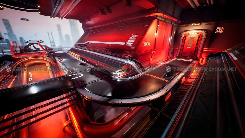 UE素材 未来科幻赛博朋克城市建筑高楼3D模型 Unreal Engine – Sci-Fi City Hub Kit插图2