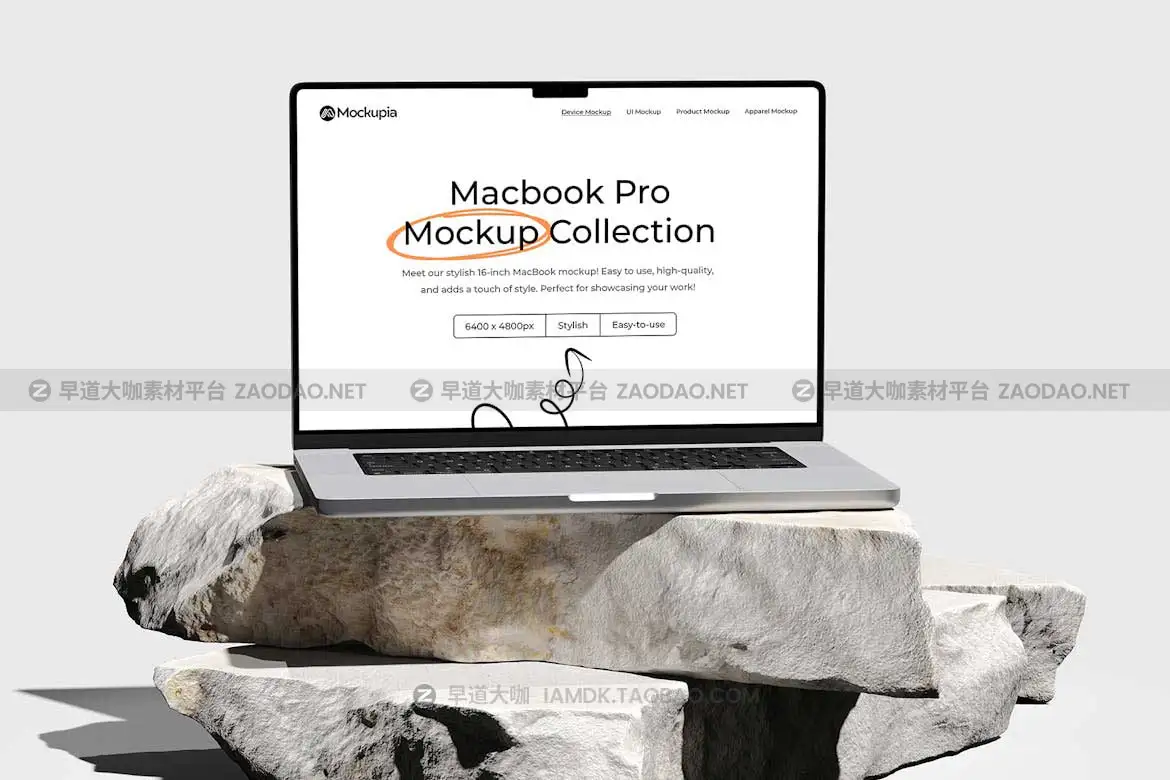 8款工业风格网站界面设计苹果MacBook Pro笔记本电脑演示效果图PS贴图样机模板 Vertex – Macbook Pro Mockup插图8