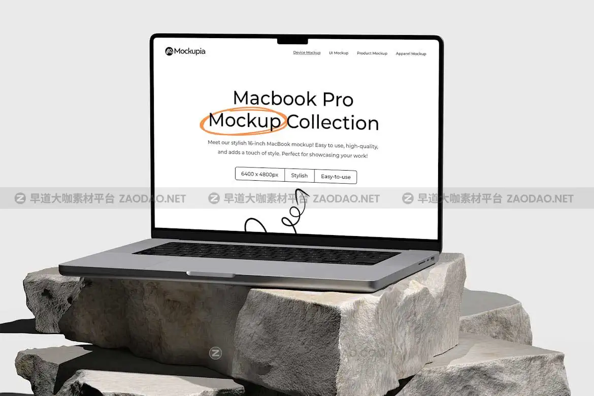 8款工业风格网站界面设计苹果MacBook Pro笔记本电脑演示效果图PS贴图样机模板 Vertex – Macbook Pro Mockup插图5