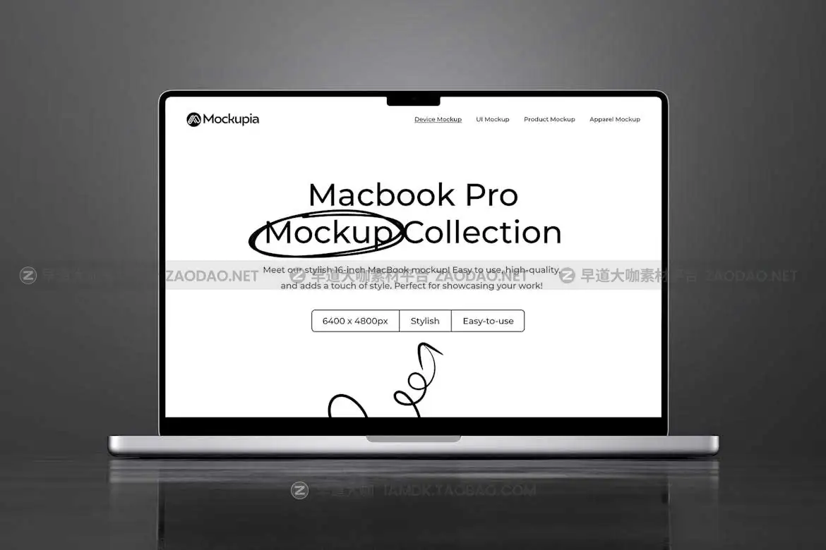 8款工业风格网站界面设计苹果MacBook Pro笔记本电脑演示效果图PS贴图样机模板 Vertex – Macbook Pro Mockup插图4
