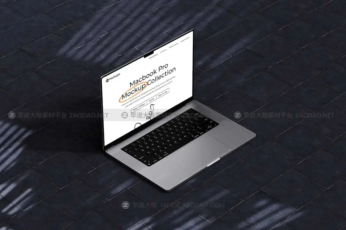 8款工业风格网站界面设计苹果MacBook Pro笔记本电脑演示效果图PS贴图样机模板 Vertex – Macbook Pro Mockup插图2