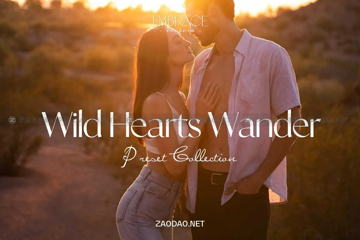 26款情绪化温暖暖色调情侣户外摄影照片调色Lightroom预设 Embrace Presets – Wild Hearts Wander Collection插图