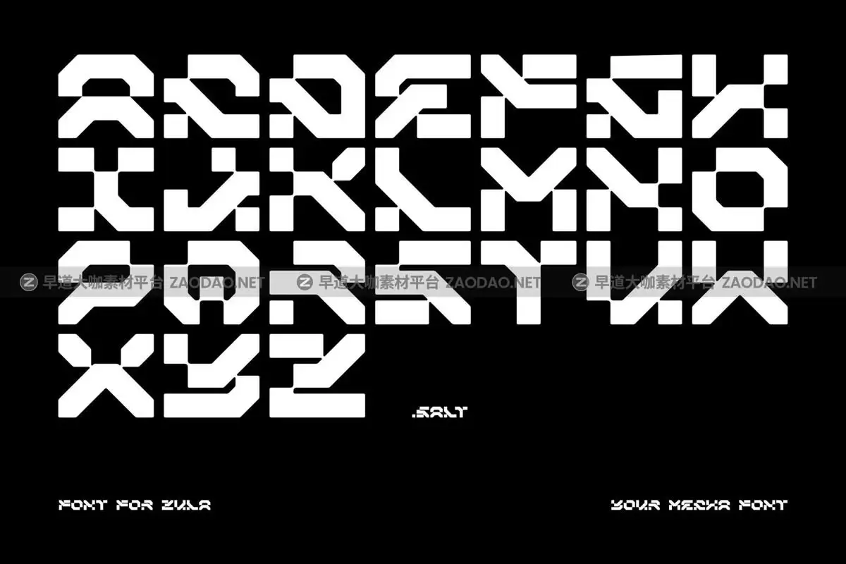 未来科幻机甲赛博朋克风视觉冲击海报标题LOGO设计PSAI英文字体安装包 Yumexha Font插图3