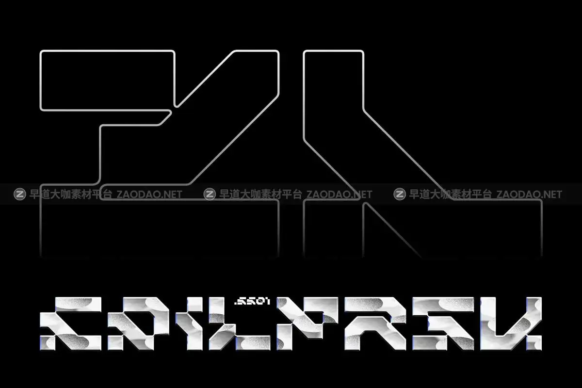 未来科幻机甲赛博朋克风视觉冲击海报标题LOGO设计PSAI英文字体安装包 Yumexha Font插图4